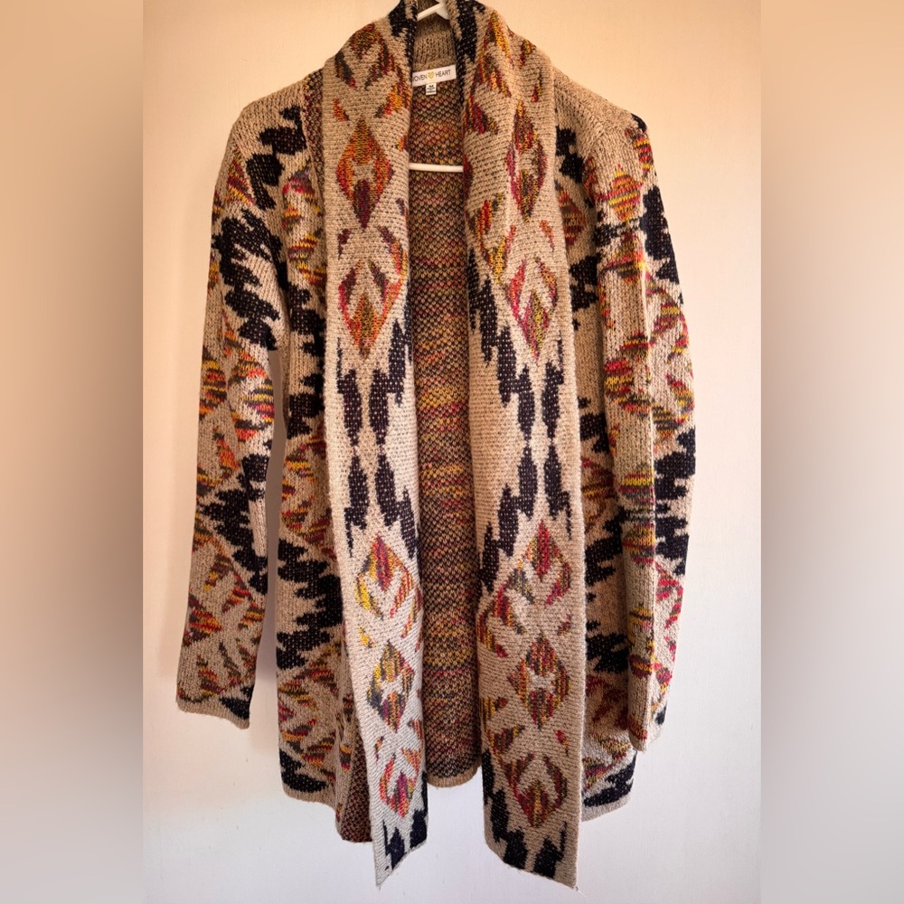 Woven Heart Aztec Cardigan